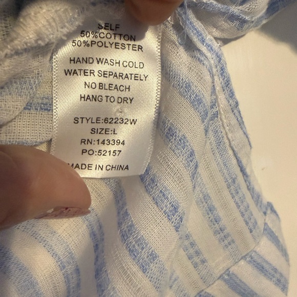 Blue Striped Button-Front Cami Top - Picture 4 of 4